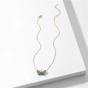 Gradient Butterfly Charm Necklace