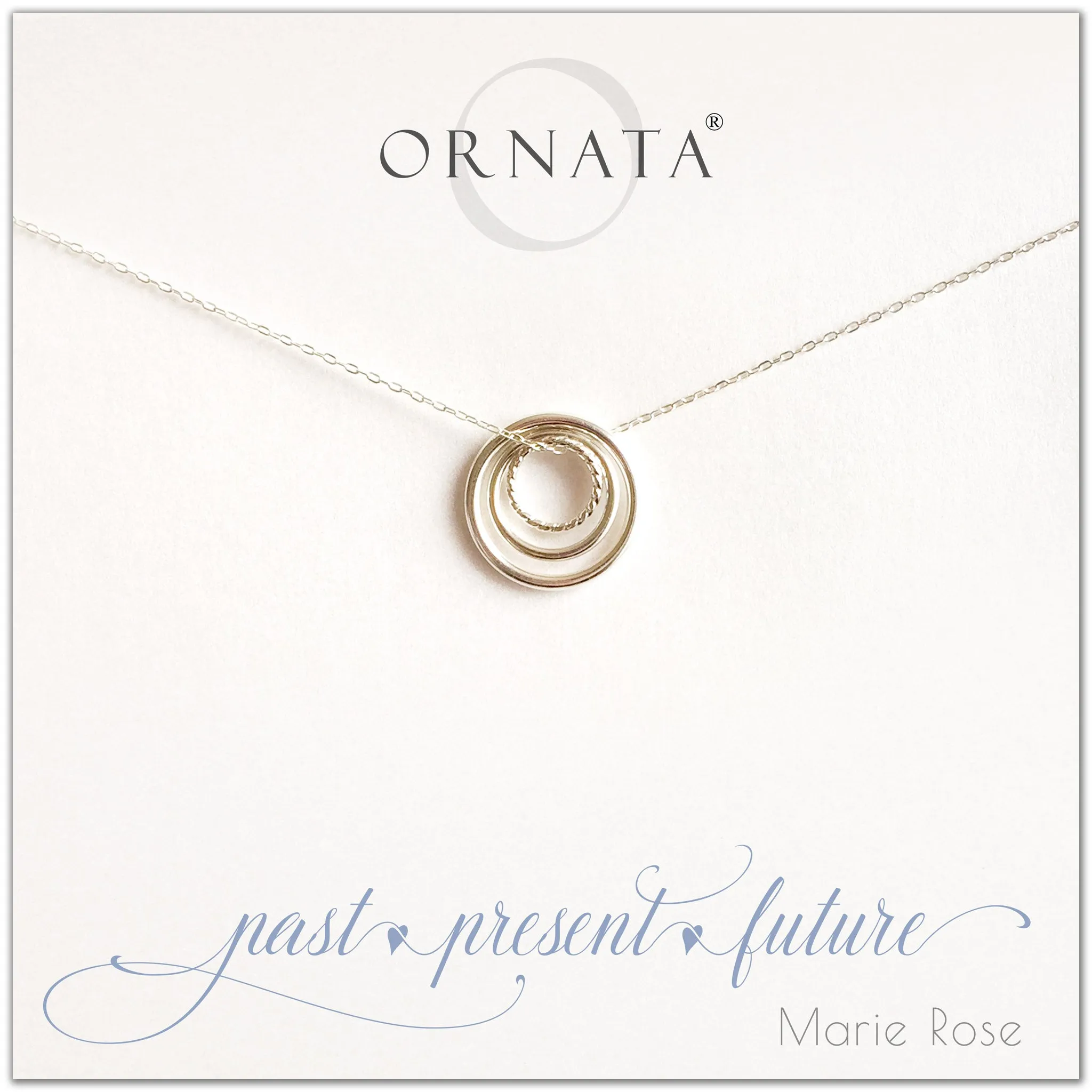 Graduation Gifts | Past Present and Future Sterling Silver Necklace - Personalized