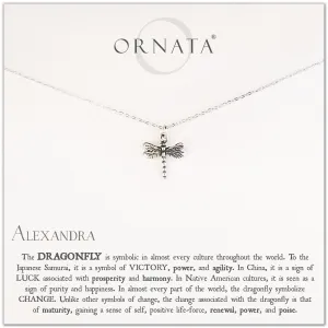 Graduation Gifts | Wisdom, Luck, & Victory Sterling Silver Dragonfly Necklace | Personalized