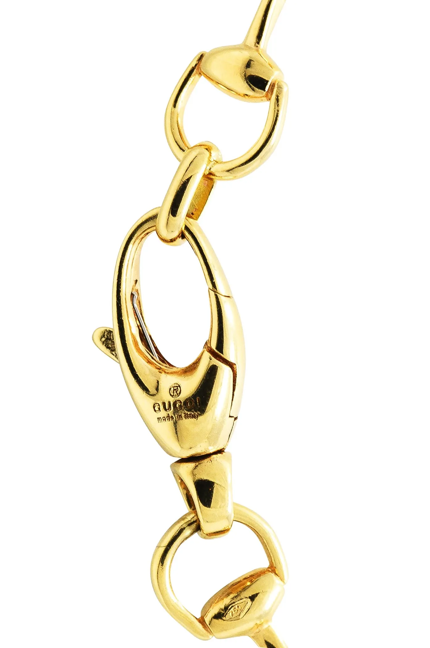Gucci 18 Karat Yellow Gold Horsebit Chain Link Necklace