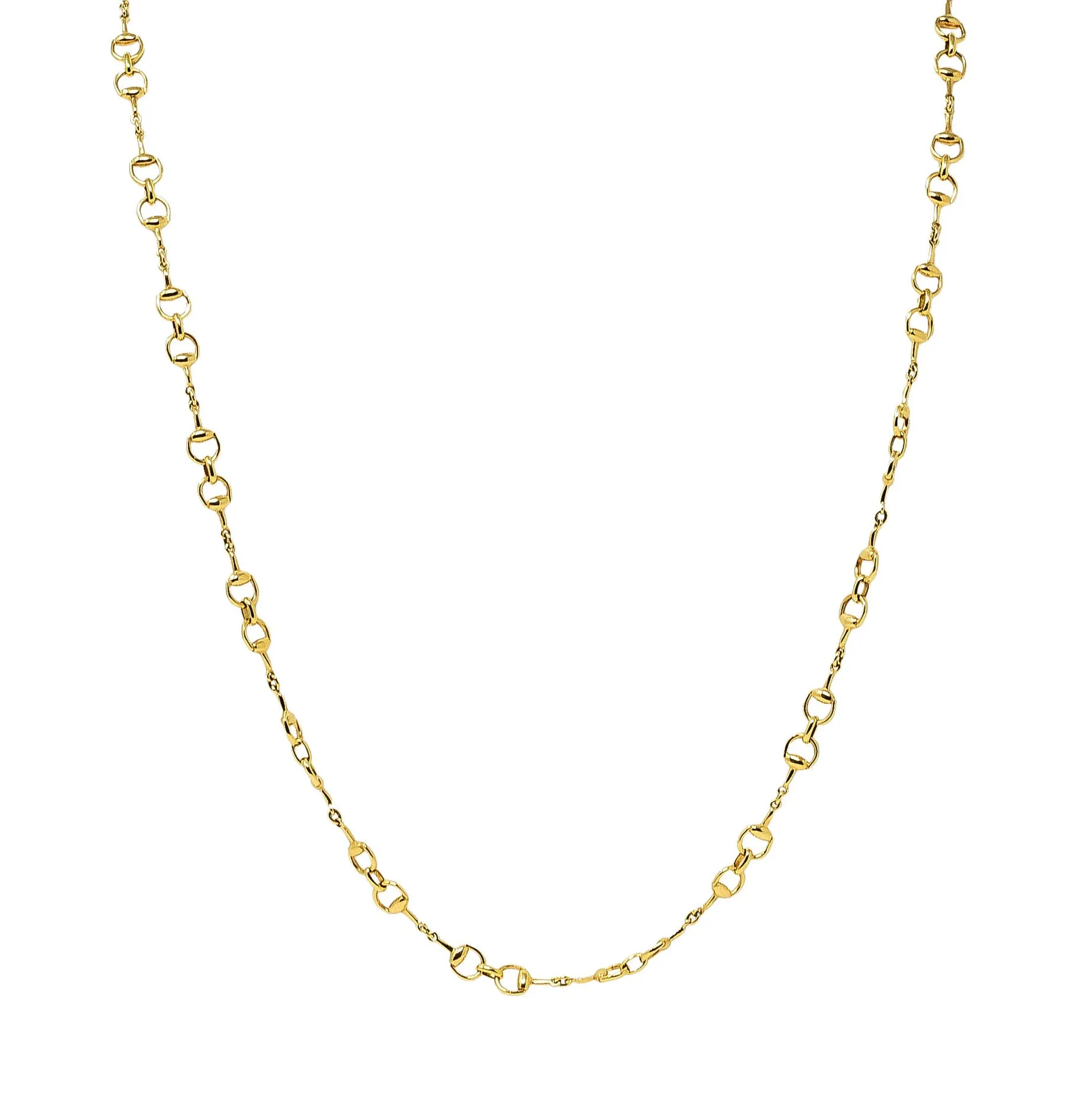 Gucci 18 Karat Yellow Gold Horsebit Chain Link Necklace