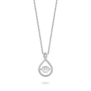 Hallmark Fine Jewelry Baby's Foot Pendant in Sterling Silver with 1/5 Cttw of Diamonds