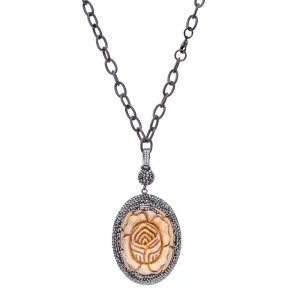 HAND CARVED FLOWER NECKLACE