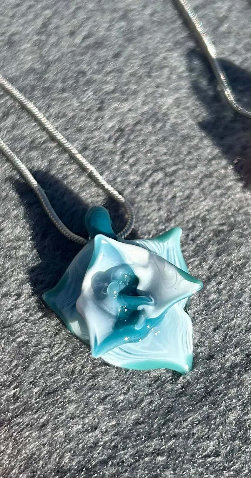 Headley's Glass Art Hand Blown Rose Pendant Necklaces