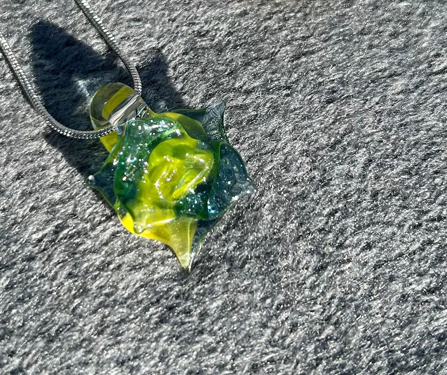 Headley's Glass Art Hand Blown Rose Pendant Necklaces