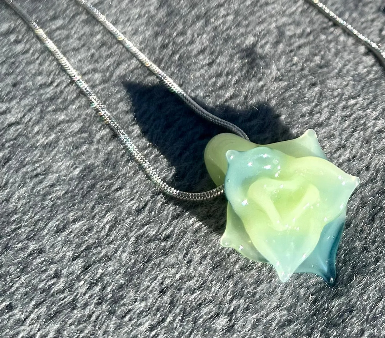 Headley's Glass Art Hand Blown Rose Pendant Necklaces