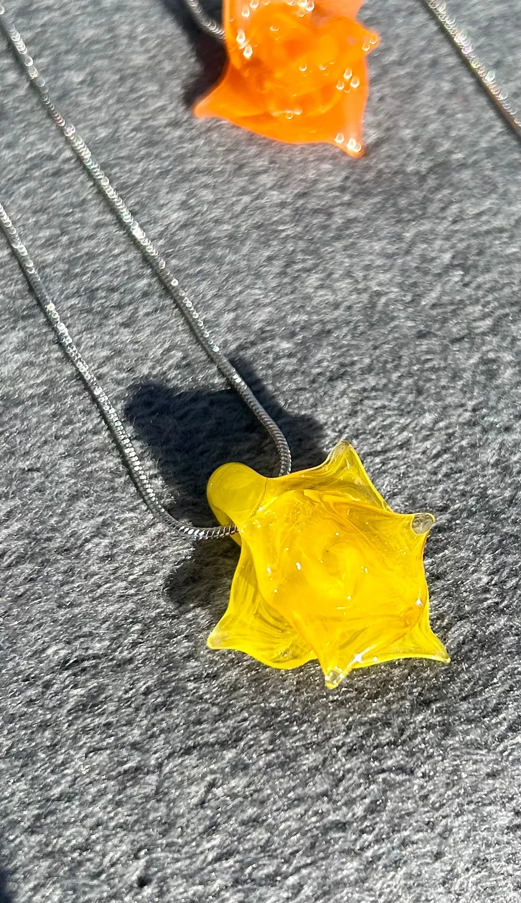Headley's Glass Art Hand Blown Rose Pendant Necklaces