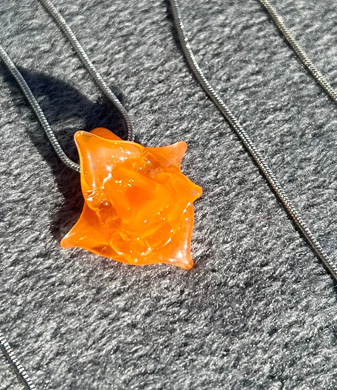 Headley's Glass Art Hand Blown Rose Pendant Necklaces