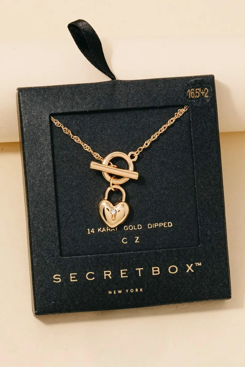 Heart Charm Toggle Chain Necklace
