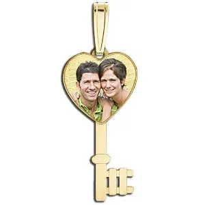 Heart Key Photo Pendant Jewelry