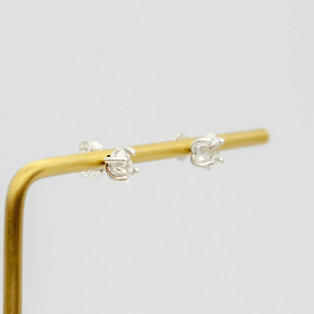 Herkimer Diamond Four Prong Stud Earrings