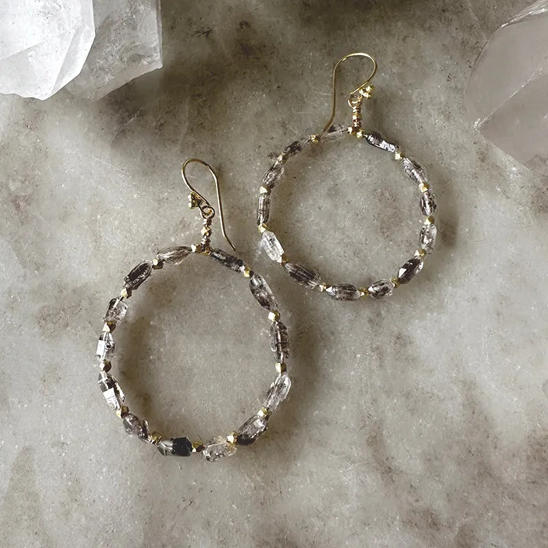Herkimer Diamond Hoop Earrings