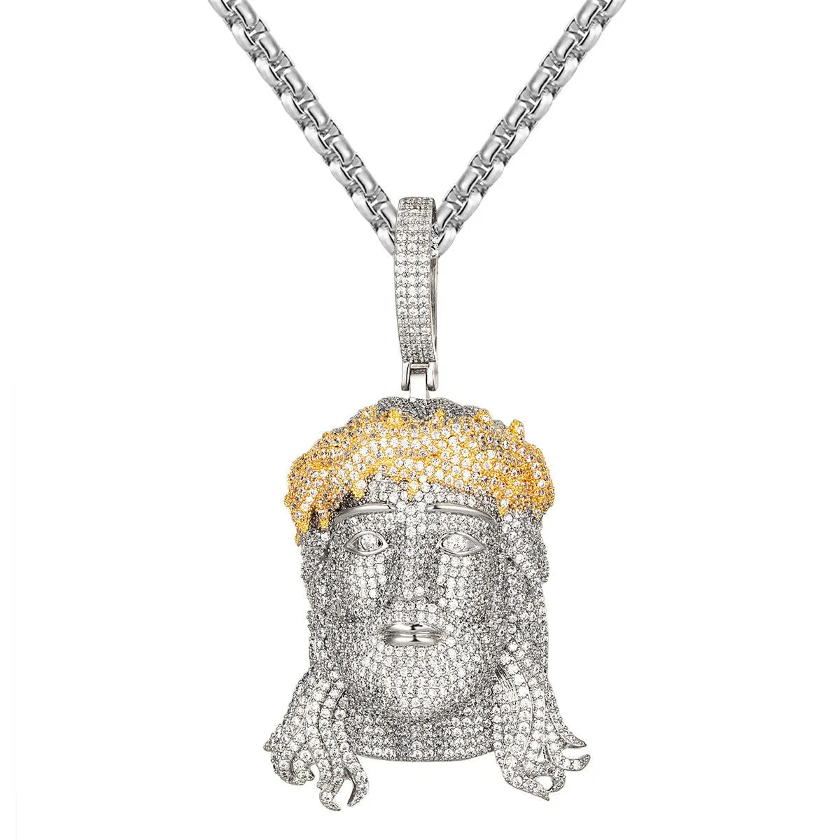 Holy Jesus Face Sterling Silver Hip Hop Pendant