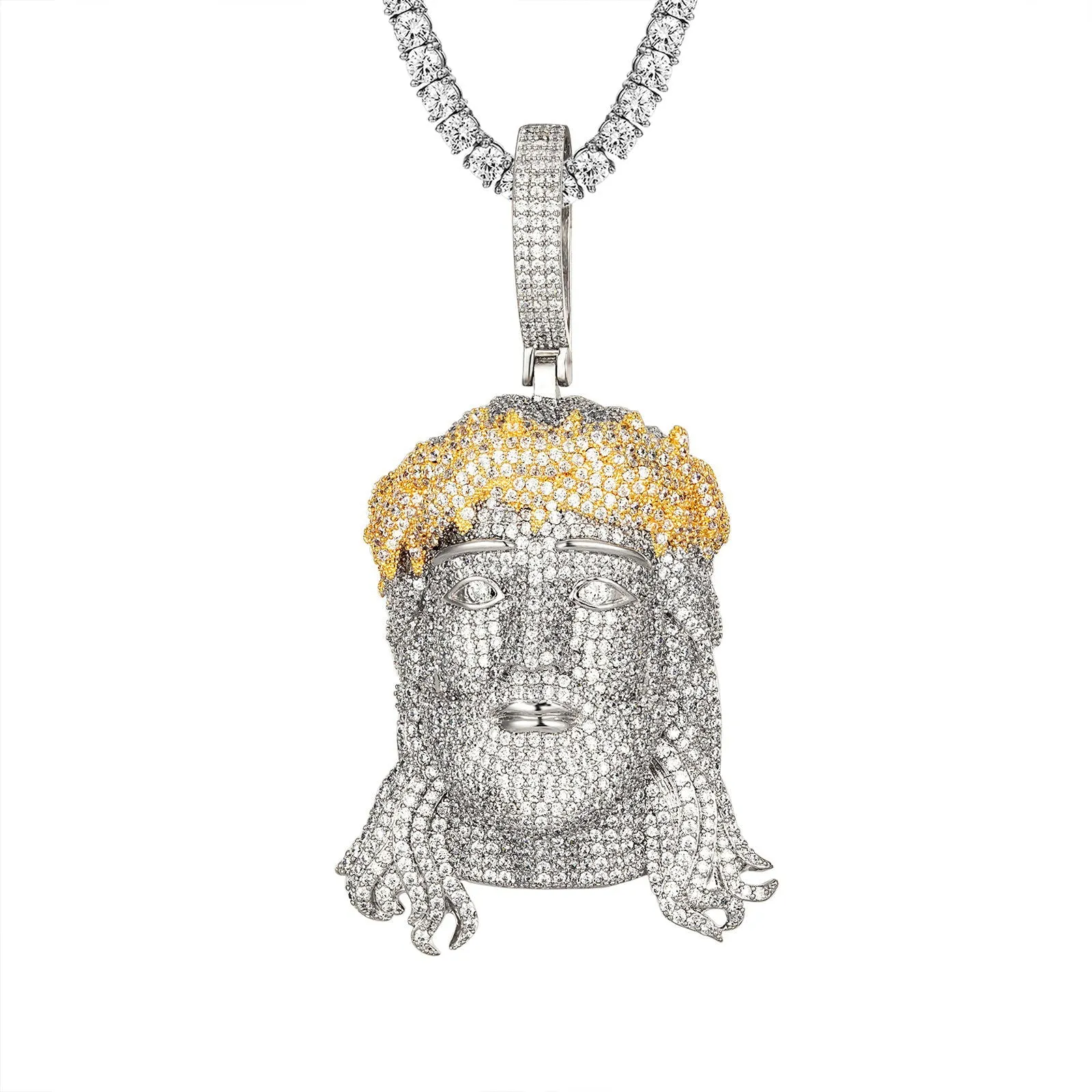 Holy Jesus Face Sterling Silver Hip Hop Pendant