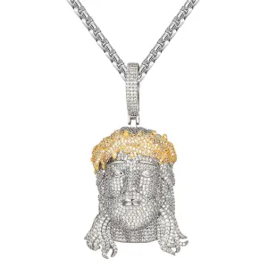 Holy Jesus Face Sterling Silver Hip Hop Pendant