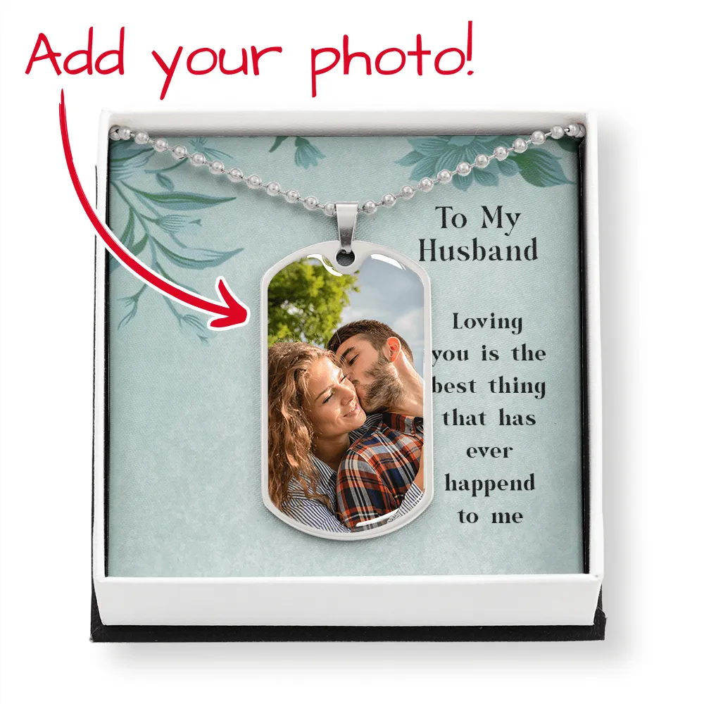 Husband Photo Necklace-Loving you is the best