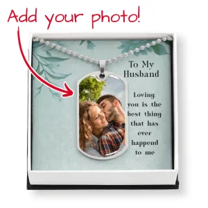 Husband Photo Necklace-Loving you is the best