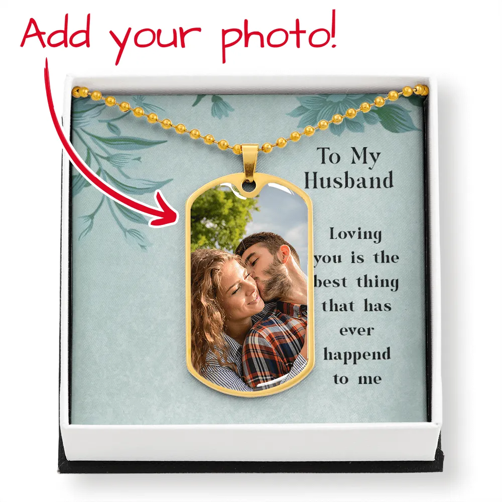 Husband Photo Necklace-Loving you is the best