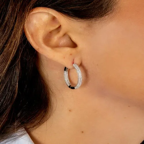 Iced Out Hinged Hoop Earrings
