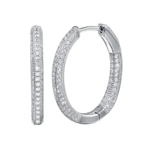 Iced Out Hinged Hoop Earrings