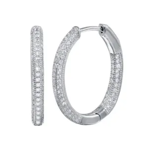 Iced Out Hinged Hoop Earrings