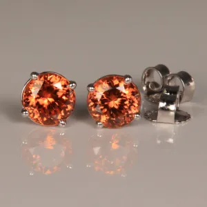 Imperial Zircon Stud Earrings in 14k White Gold 1.49cts