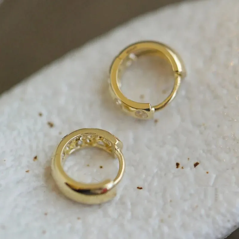 Inlaid Vintage Gold Hoop Earrings for Women Statement Jewelry