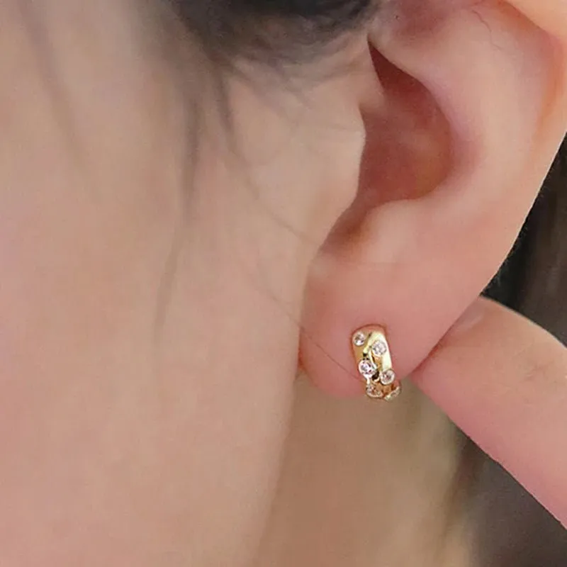 Inlaid Vintage Gold Hoop Earrings for Women Statement Jewelry