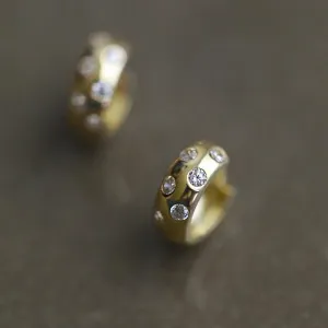 Inlaid Vintage Gold Hoop Earrings for Women Statement Jewelry
