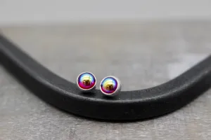 Iridescence  colored stud earrings