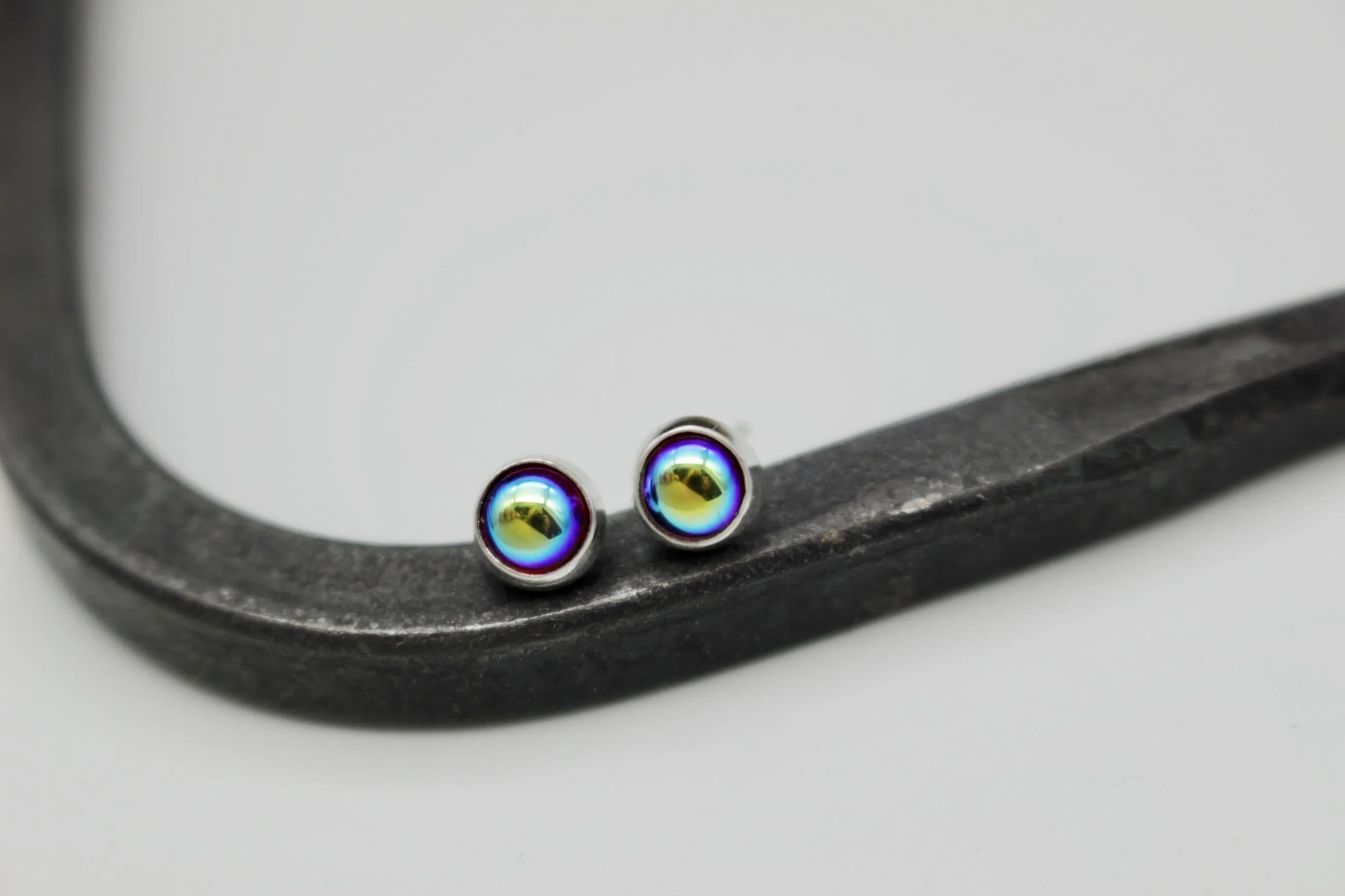 Iridescence  colored stud earrings