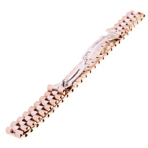 Italian 14k Yellow & White or White & Rose Gold Watch Link Bracelet 8" 11mm