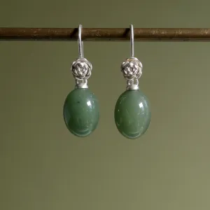 Jade Egg Garden Earrings