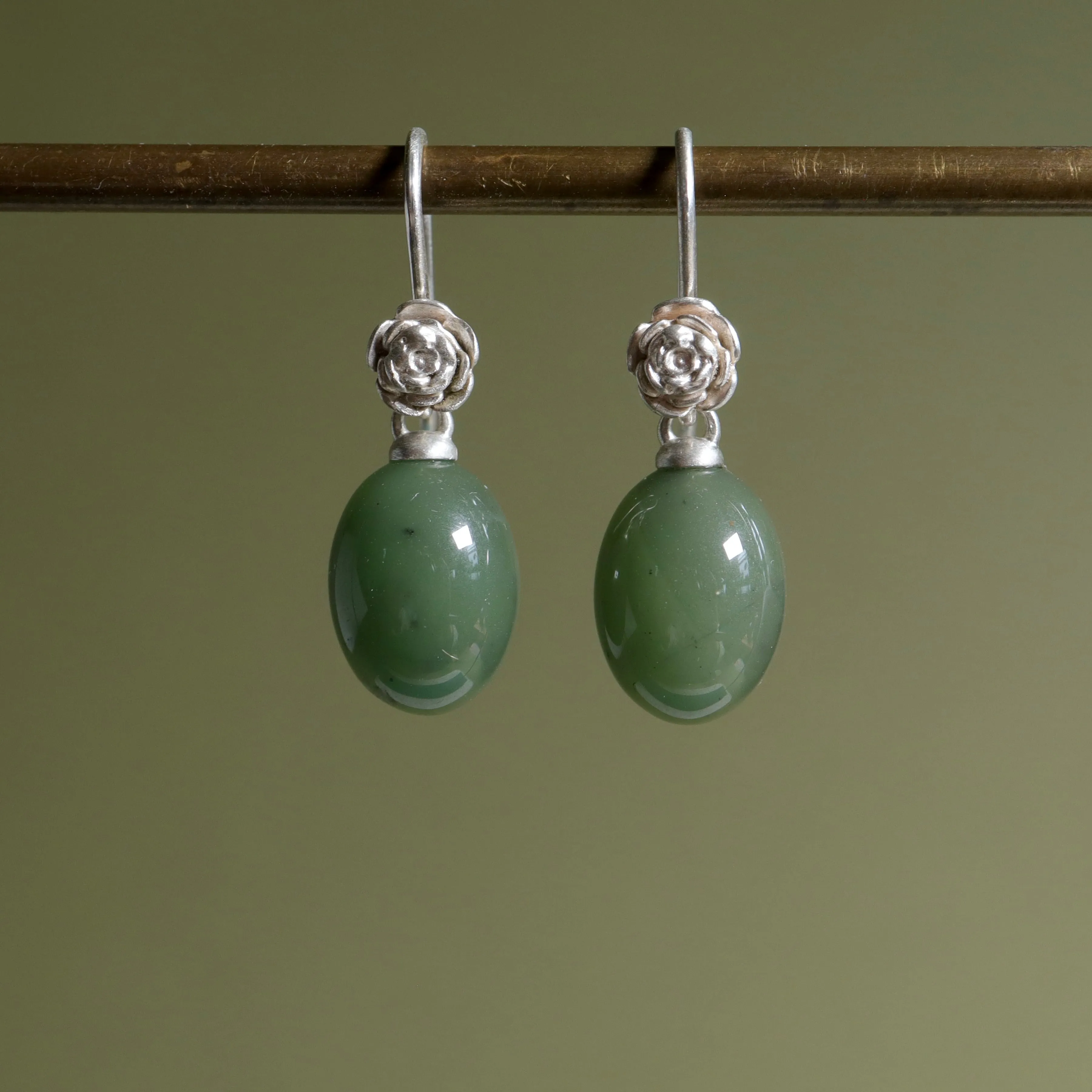 Jade Egg Garden Earrings