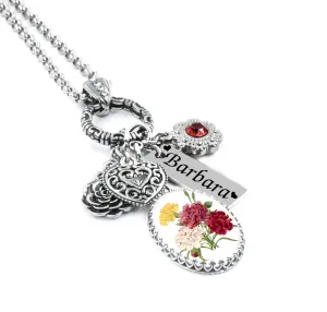 January Birthday Flower Necklace