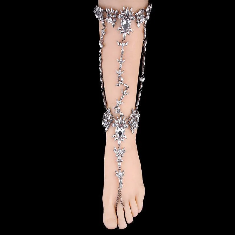 Jeweled Austrian Crystal Prison Leg Chain