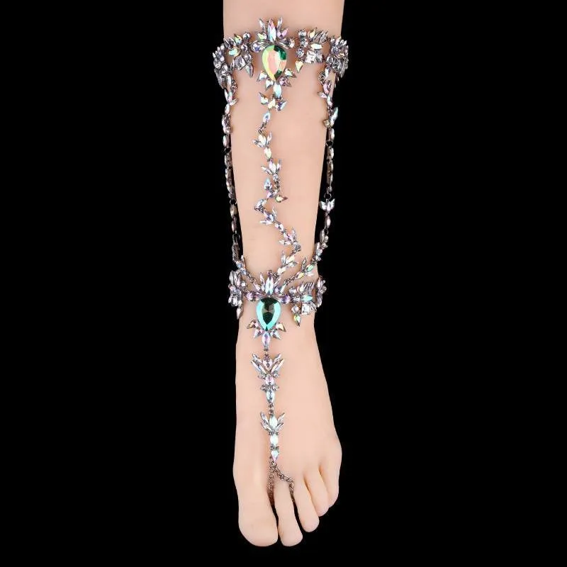 Jeweled Austrian Crystal Prison Leg Chain