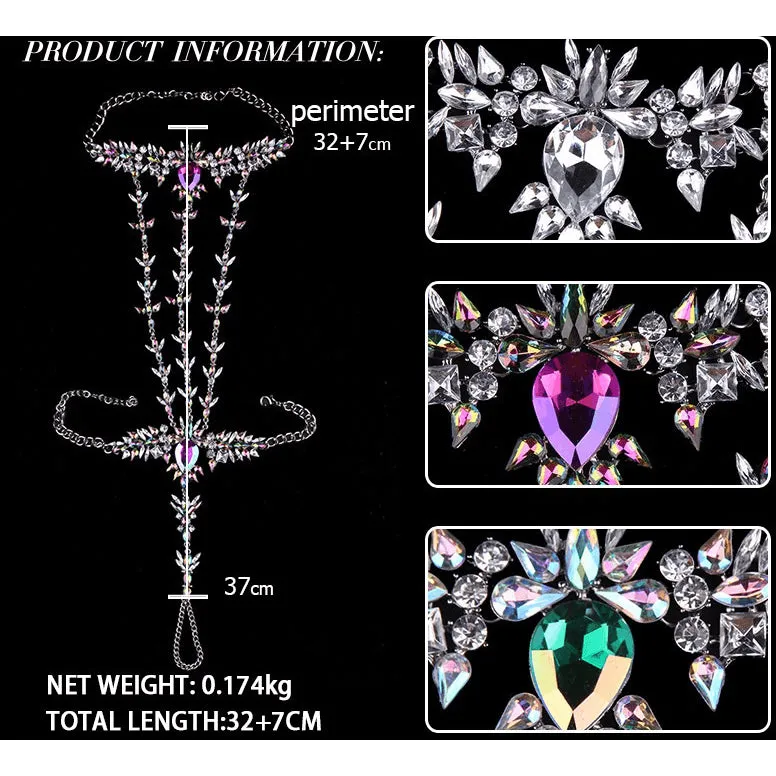 Jeweled Austrian Crystal Prison Leg Chain