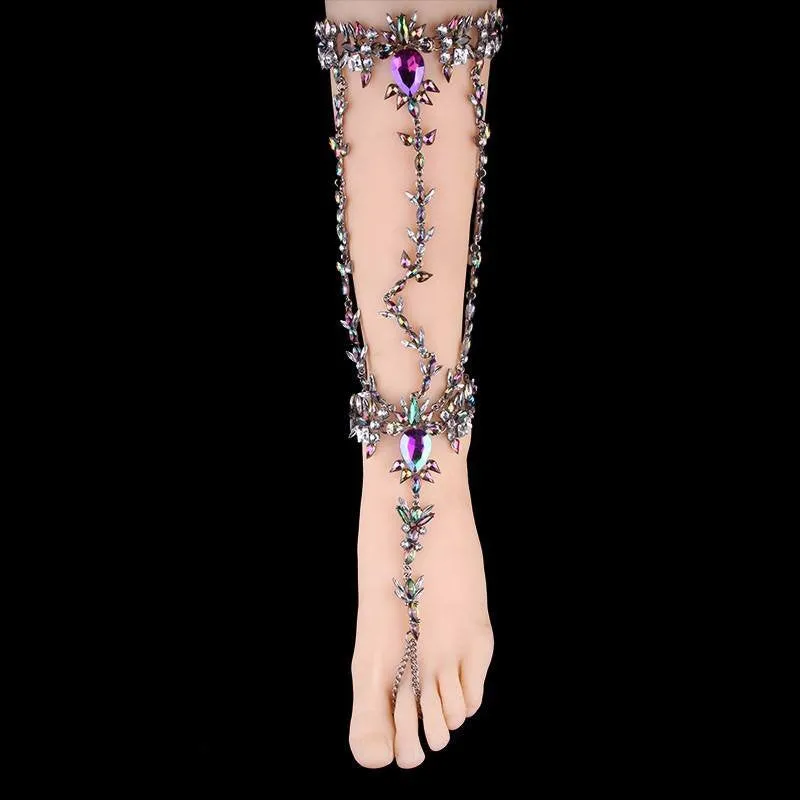 Jeweled Austrian Crystal Prison Leg Chain