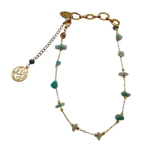 JEWELRY - Aqua Beaded Anklet