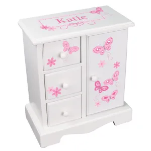 Jewelry Armoire - Pink Butterflies