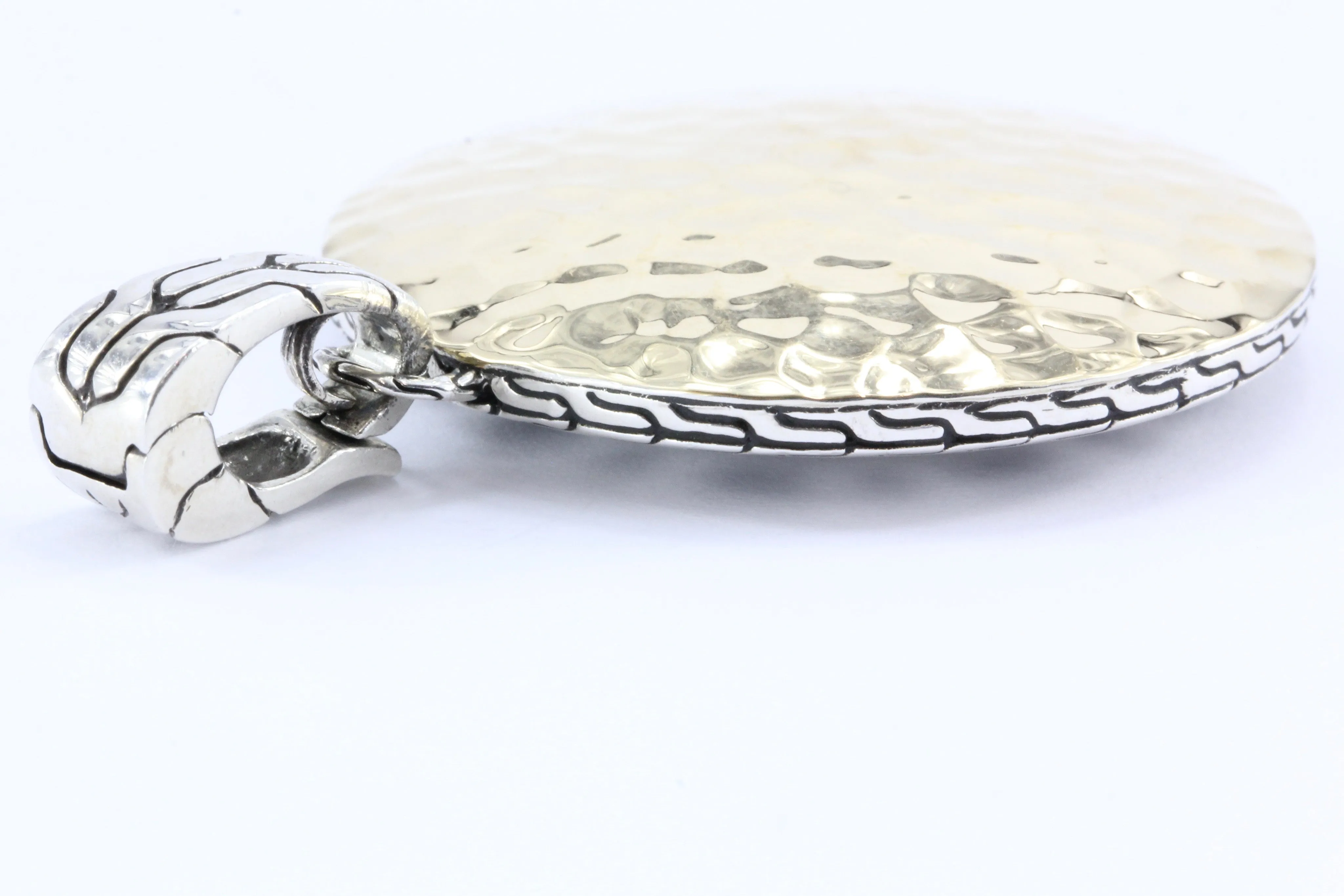 John Hardy Palu Hammered 18k & Sterling Silver Pendant Enhancer