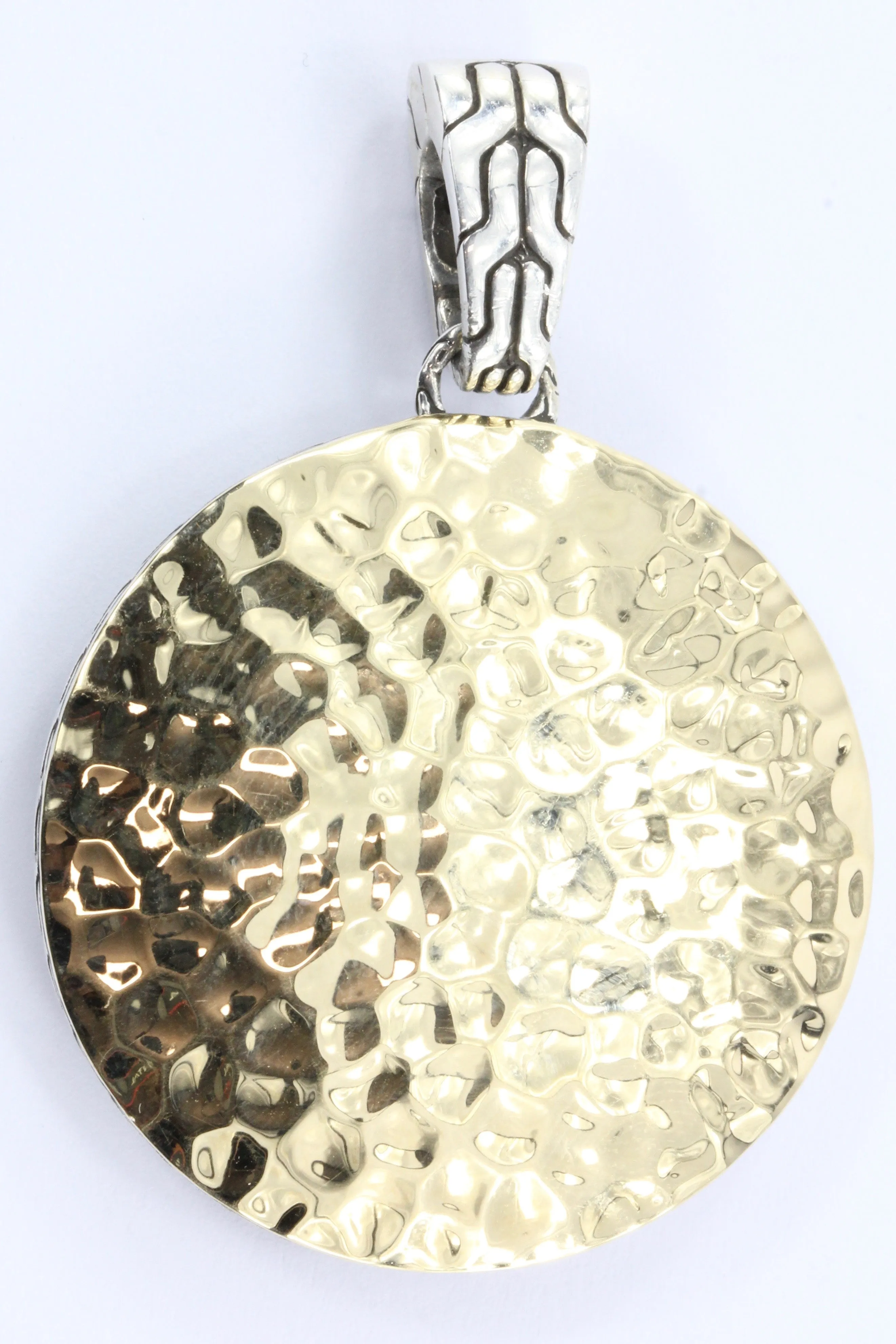 John Hardy Palu Hammered 18k & Sterling Silver Pendant Enhancer