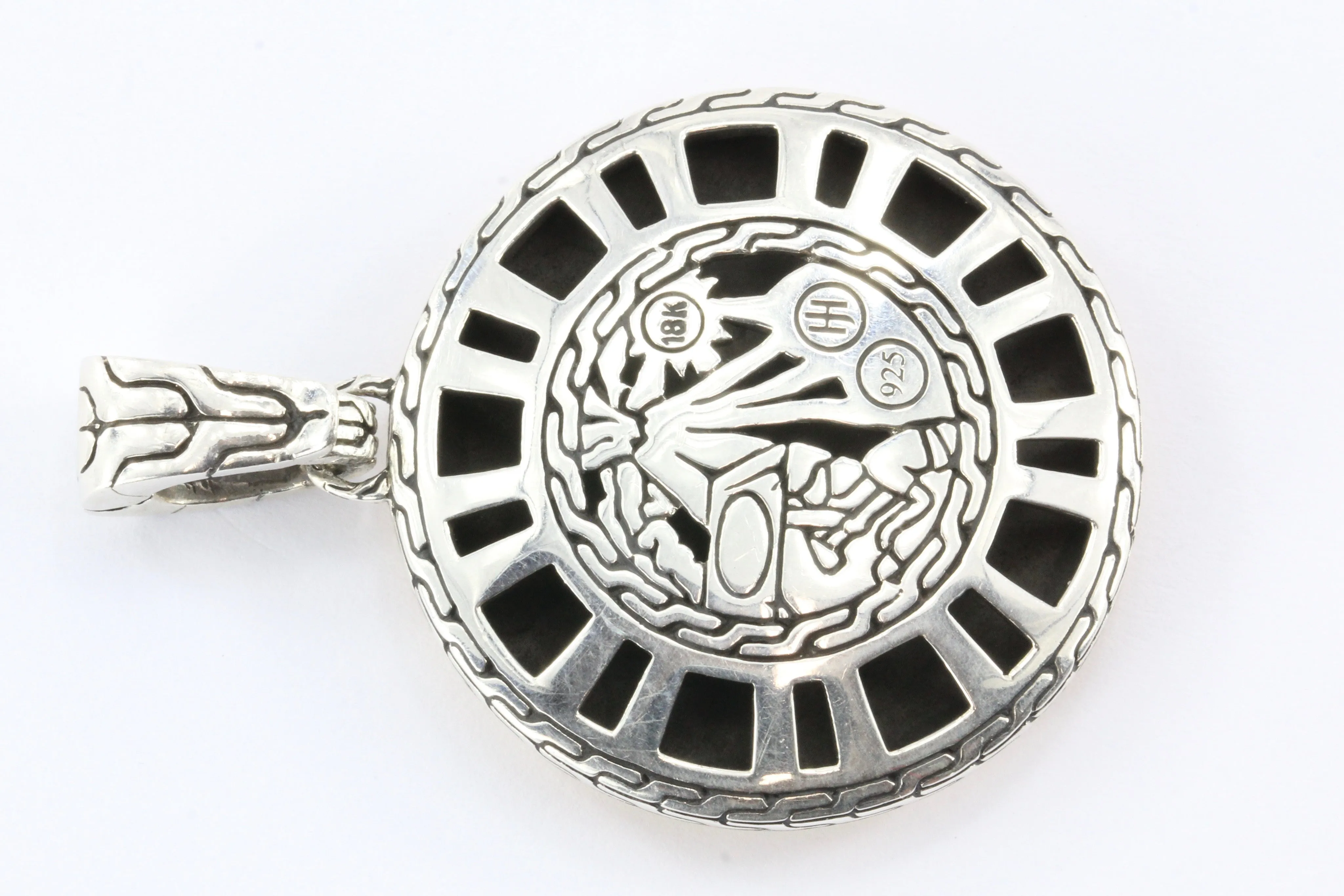John Hardy Palu Hammered 18k & Sterling Silver Pendant Enhancer