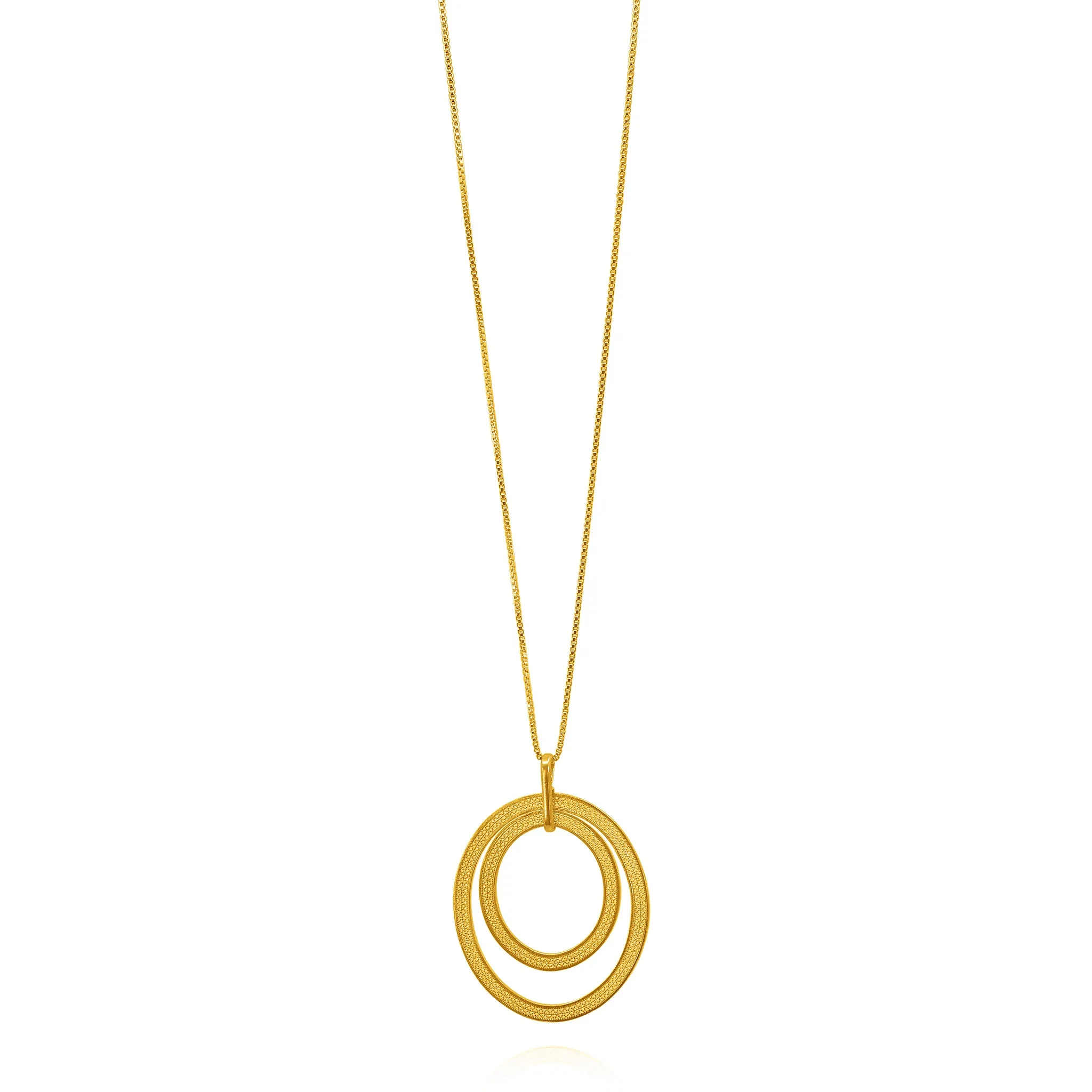 JULIA GOLD LARGE PENDANT NECKLACE FILIGREE