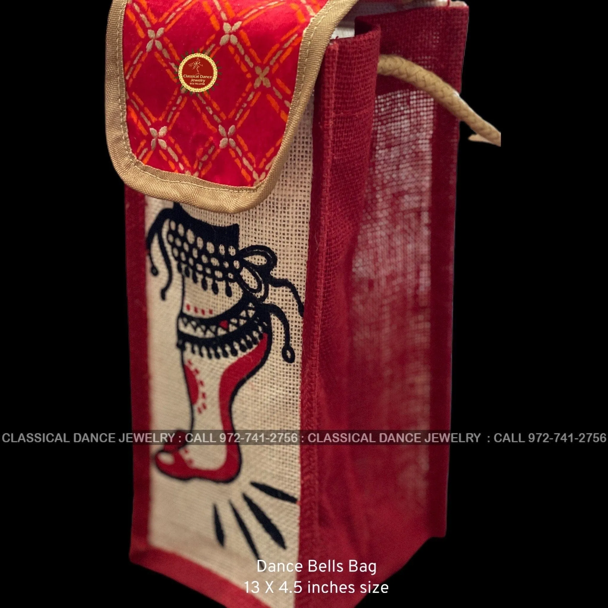 JUTE BAG for Salangai Ghungroo Anklets Bells Payal Dance | Return Gifts | Teacher Gifts | Classical Dance Jewelry