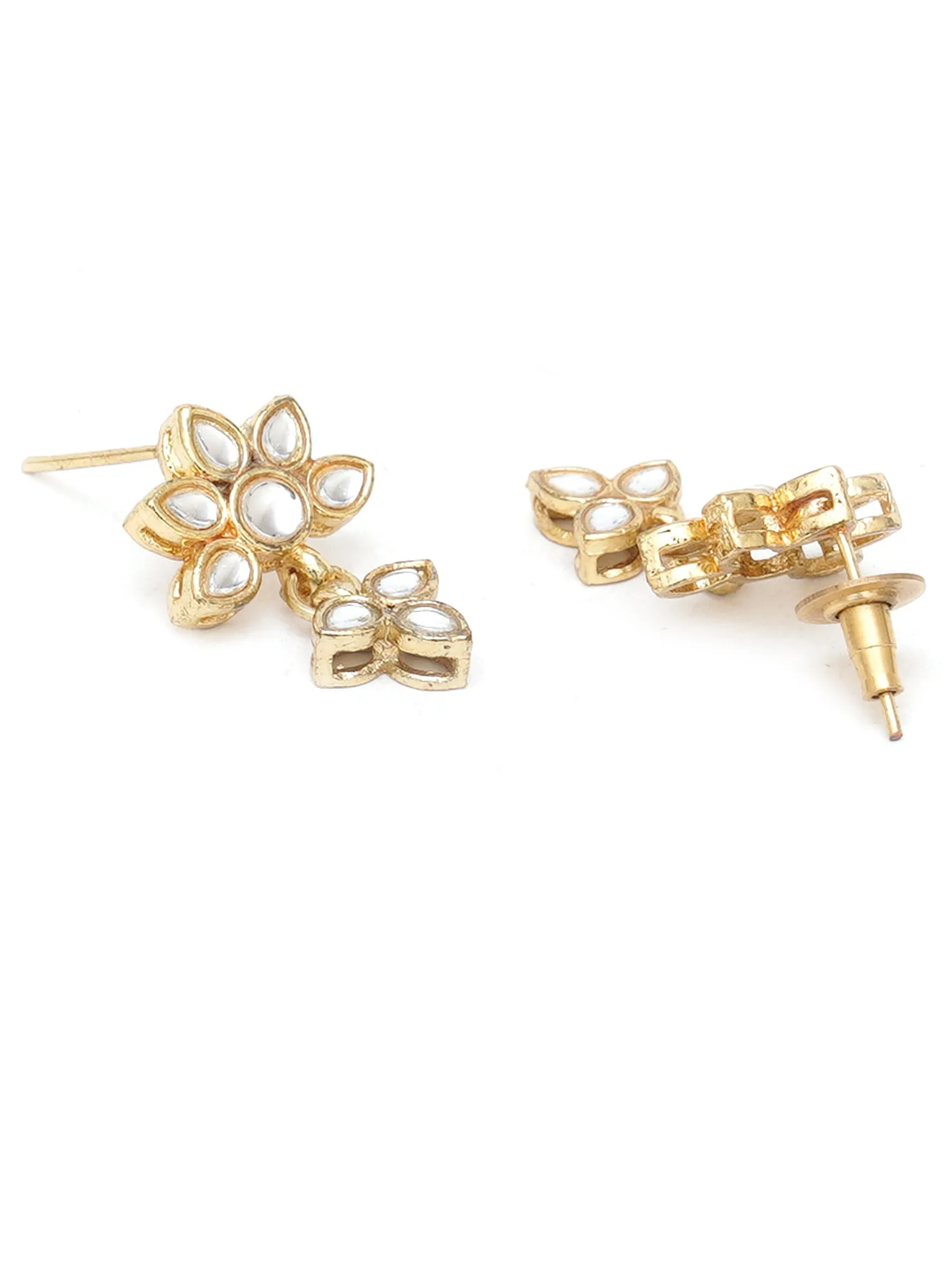 Karatcart Set of 3 Handcrafted Kundan Earrings Combo for Women