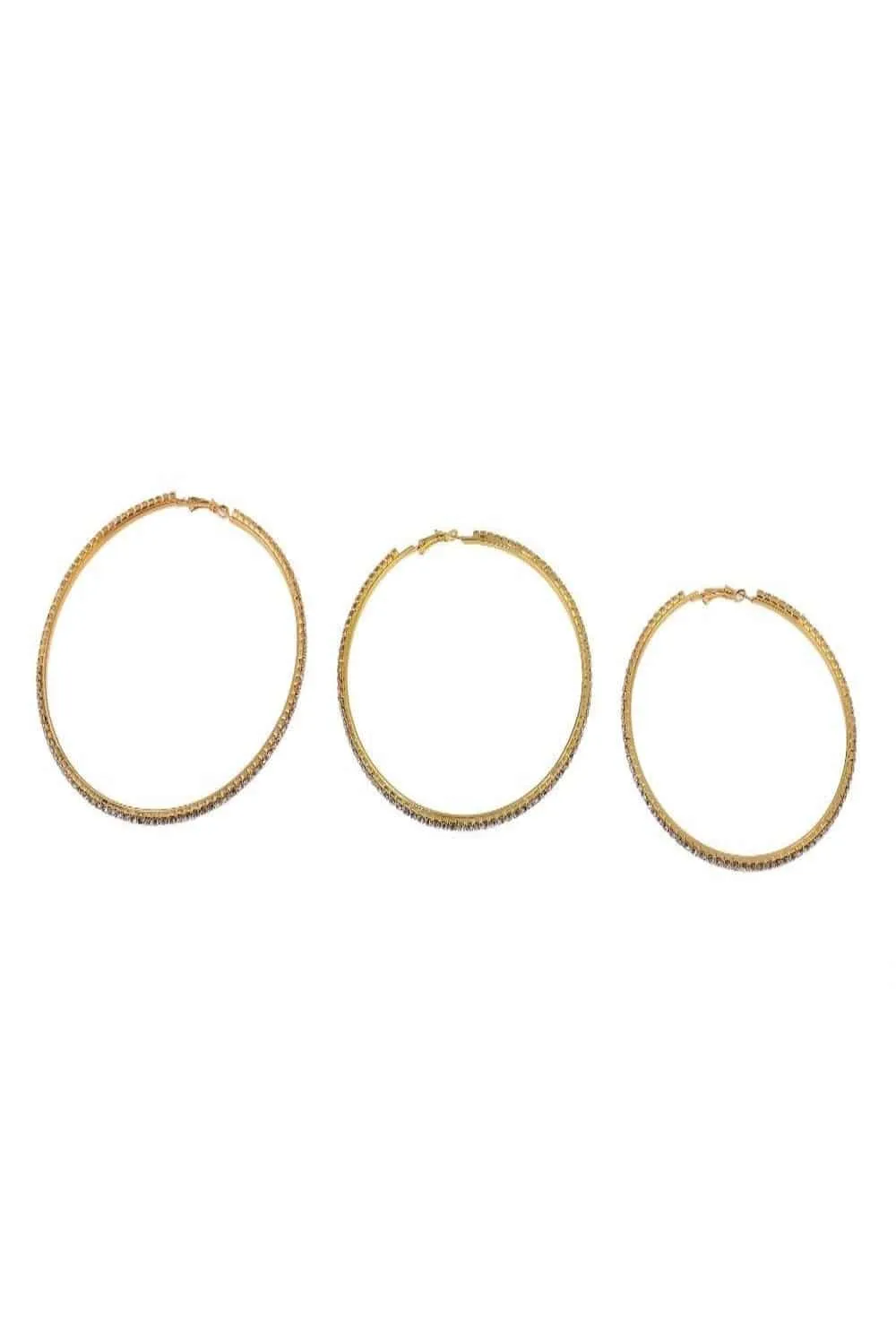 Keep Up With Me Rhinestone Big Hoop Earrings