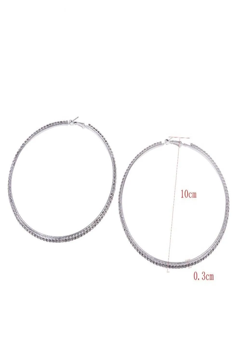 Keep Up With Me Rhinestone Big Hoop Earrings