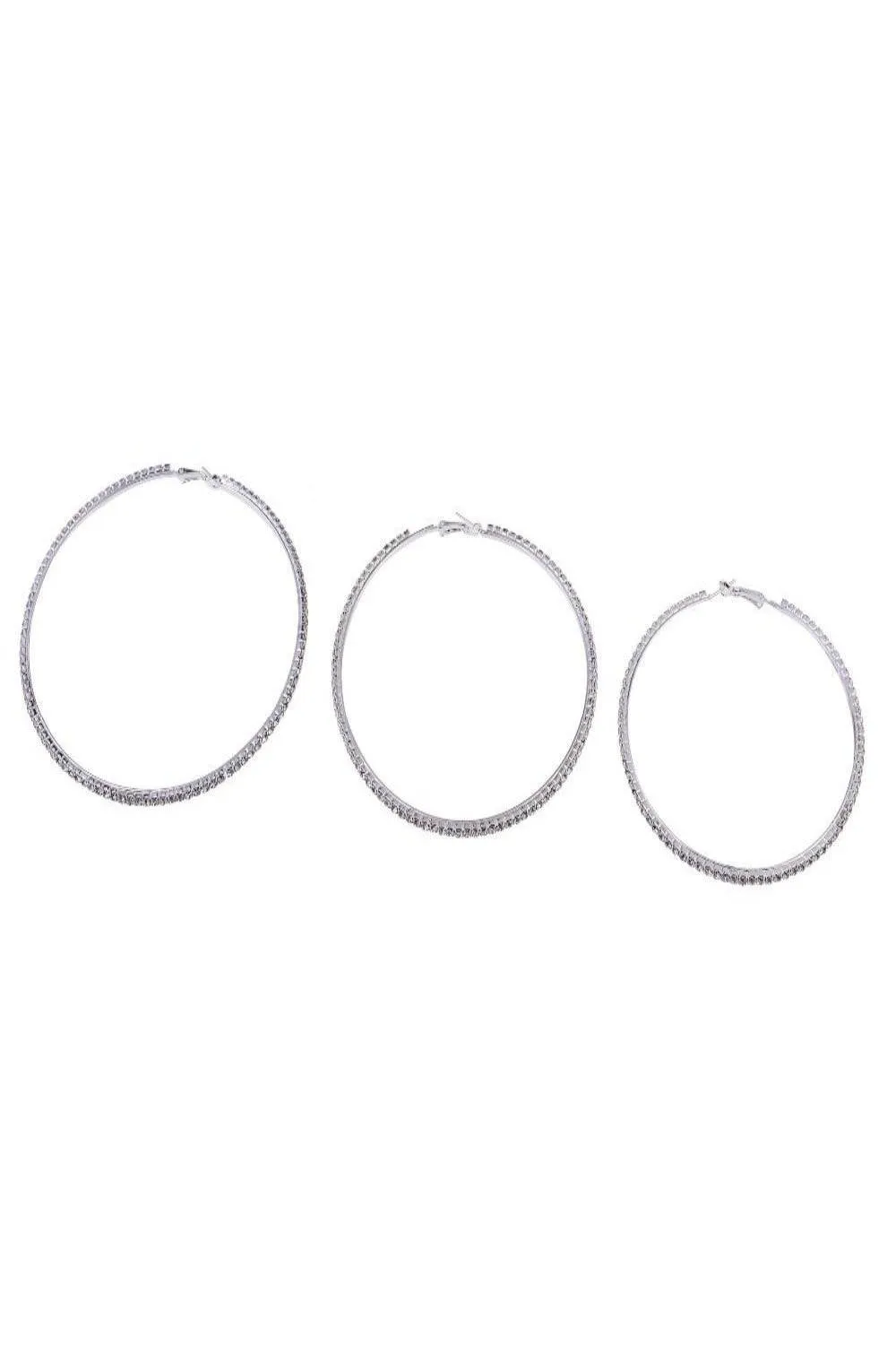 Keep Up With Me Rhinestone Big Hoop Earrings
